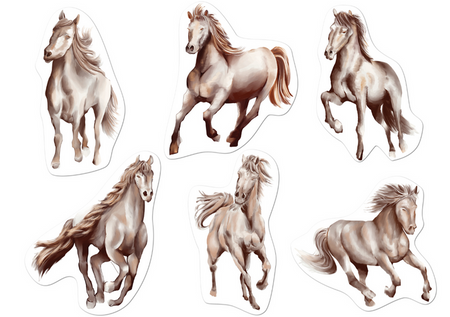 DEKORACJA DWUSTRONNA KONIKI KONIE 12 SZT.