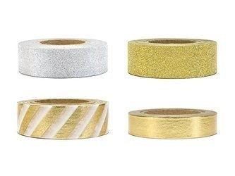 TASIEMKI DEKORACYJNE ZŁOTY MIX 4 SZT