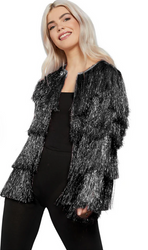 STRÓJ CZARNA KURTKA LATA 70