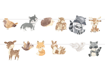 GIRLANDA URODZINOWA LEŚNE ZWIERZĄTKA 5 M
