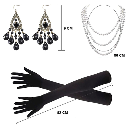 ZESTAW RETRO DAMSKI CZARNY 6 EL.