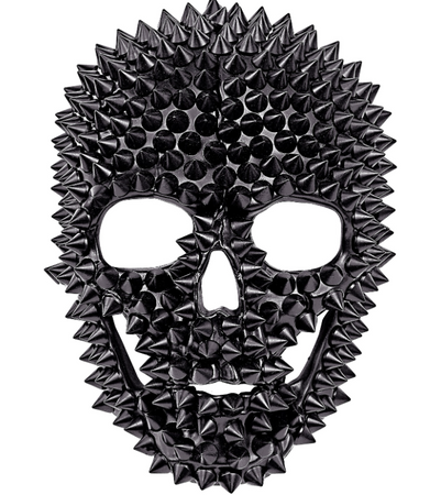 MASKA CZARNA CZASZKA Z KOLCAMI 