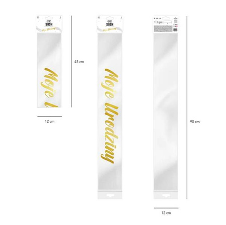 SZARFA MOJE URODZINY BIAŁA