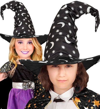 KAPELUSZ CZAROWNICY DZIECIĘCY GWIAZDKI KSIĘŻYCE