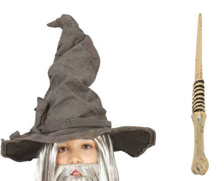 ZESTAW CZARODZIEJA DZIECIĘCY KAPELUSZ+RÓŻDŻKA