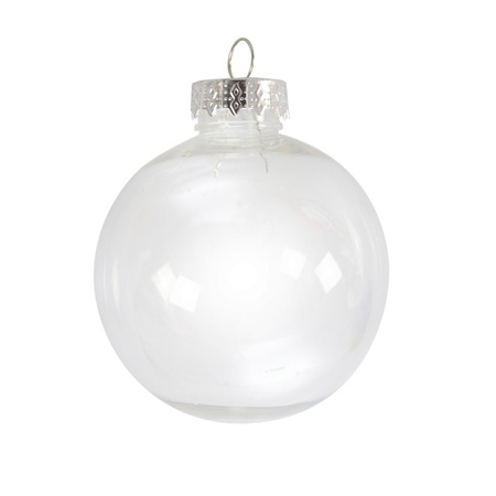 BOMBKA PRZEZROCZYSTA 8 CM DIY ŚWIĘTA