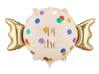 BALON FOLIOWY CUKIEREK 61 X 37 CM HAPPY BIRTHDAY