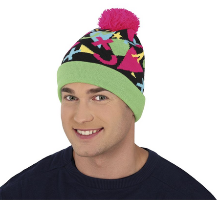 WIELOKOLOROWA CZAPKA Z POMPONEM