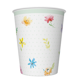 KUBECZKI PAPIEROWE KOLOROWE KWIATY 250 ML
