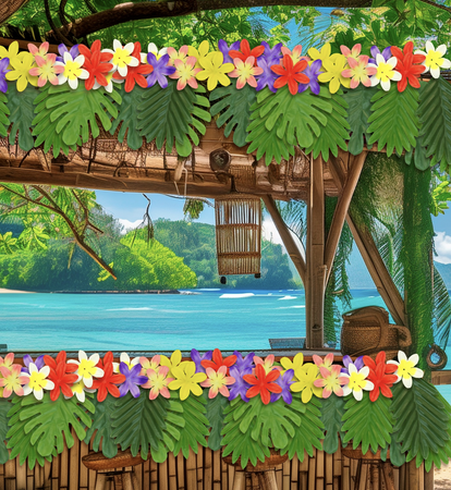 HAWAJSKIE LIŚCIE I KWIATY DEKORACJE