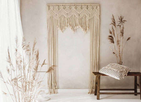 MAKRAMA ZŁAMANA BIEL 104 X 182 CM