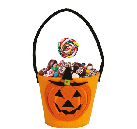 WIADERKO FILCOWE NA SŁODYCZE DYNIA 13X10 CM