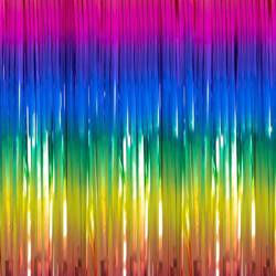 KURTYNA IMPREZOWA TĘCZOWA 100x250 CM