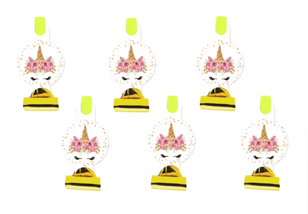 GWIZDKI TRĄBKI URODZINOWE PIĘKNY JEDNOROŻEC 6 SZT.