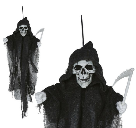 DEKORACJA WISZĄCA SZKIELET Z KOSĄ 50 CM