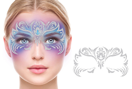 NAKLEJKA BROKATOWA NA TWARZ KSIĘŻNICZKA LODU