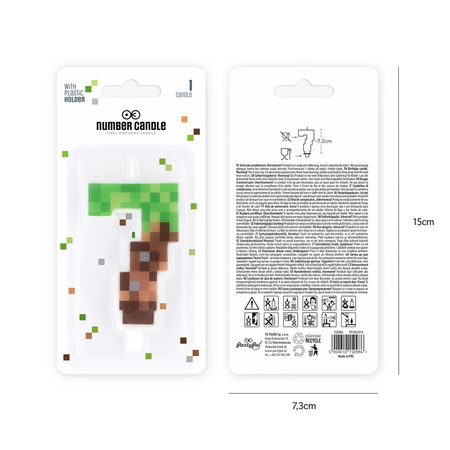 ŚWIECZKA URODZINOWA CYFRA 7 PIKSELE 7 CM
