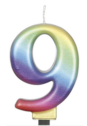 ŚWIECZKA URODZINOWA 9 WIELOKOLOROWA