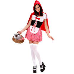 STRÓJ CZERWONY KAPTUREK Z KOKARDKĄ