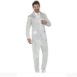 STRÓJ GARNITUR MĘSKI SREBRNY POŁYSK