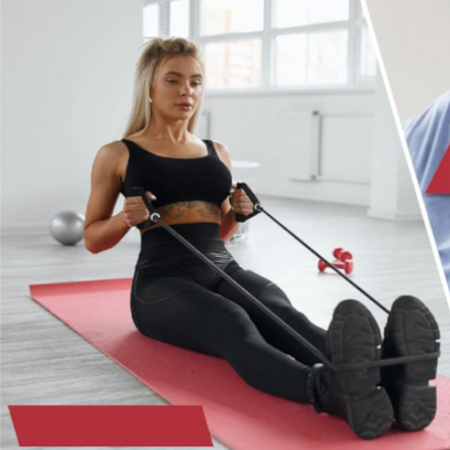 ZESTAW 5 GUM OPOROWYCH DO ĆWICZEŃ Z UCHWYTAMI