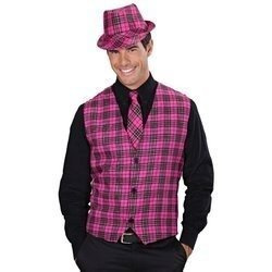 KAMIZELKA SZKOCKA KRATA RÓŻOWA
