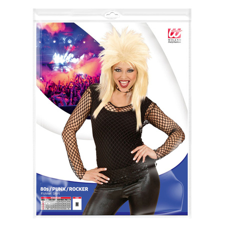 KOSZULKA BLUZKA Z SIATKI CZARNA