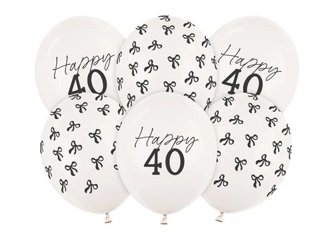 BALONY LATEKSOWE GLAMOUR 40 HAPPY BIRTHDAY 30 CM 6 SZT