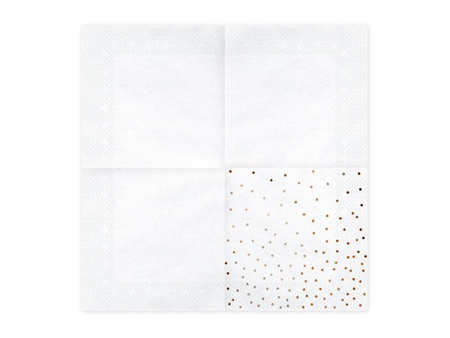 SERWETKI 33x33cm KROPKI BIAŁY