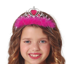DZIECIĘCY DIADEM KSIĘŻNICZKI RÓŻOWY  Z FUTERKIEM
