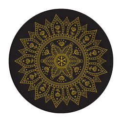 TALERZYKI PAPIEROWE CZARNO-ZŁOTE MANDALA 23 CM 8 SZT