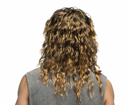 PERUKA KRĘCONE BRĄZOWE LOKI ROCKMAN