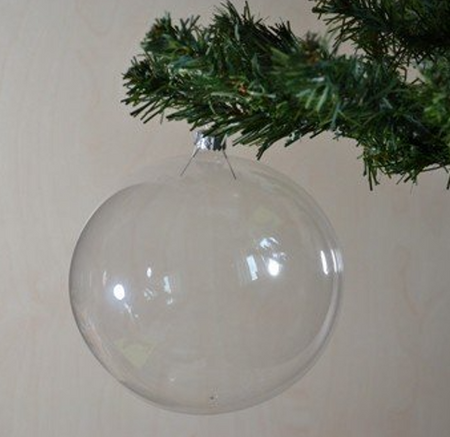 BOMBKA PRZEZROCZYSTA 8 CM DIY ŚWIĘTA