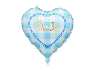 BALON FOLIOWY SERCE BABY 35 CM JASNONIEBIESKI