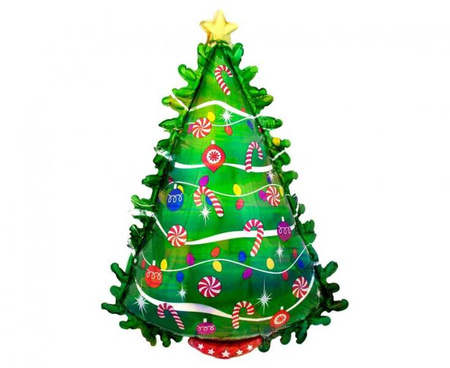 Balon foliowy 66 x 91 cm, Green Christmas Tree, SuperShape
