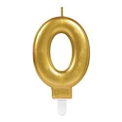 ŚWIECZKA URODZINOWA CYFRA 0 ZŁOTA