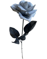 SZTUCZNA RÓŻA SZARA 42 CM