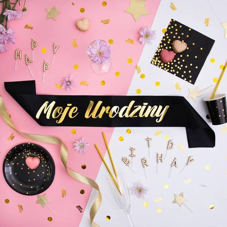 SZARFA MOJE URODZINY CZARNA