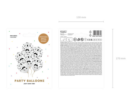 BALONY 30cm, PIŁKARZ I PIŁKI, 6 szt FOOTBALL