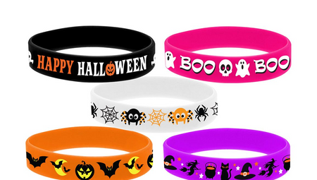 ZESTAW 5 SILIKONOWYCH BRANSOLETEK HALLOWEEN 
