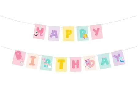 BANER URODZINOWY KOCI DOMEK GABI 180 X 50 CM 