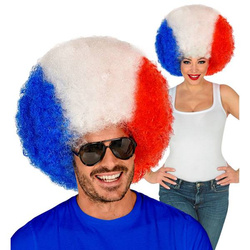 PERUKA KIBICA AFRO FRANCJA FRANCUSKA KIBIC