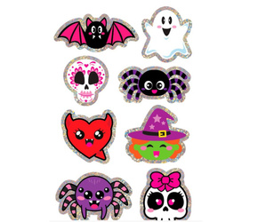NAKLEJKI HALLOWEENOWE POTWORY HOLOGRAFICZNE