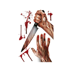 NAKLEJKA NA SZYBĘ LUSTRO 35X25 CM KREW HALLOWEEN