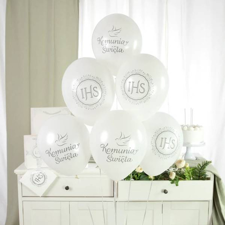 BALONY ECO KOMUNIA 30 CM 6 SZT.