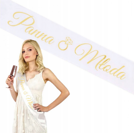 SZARFA BIAŁA PANNA MŁODA 