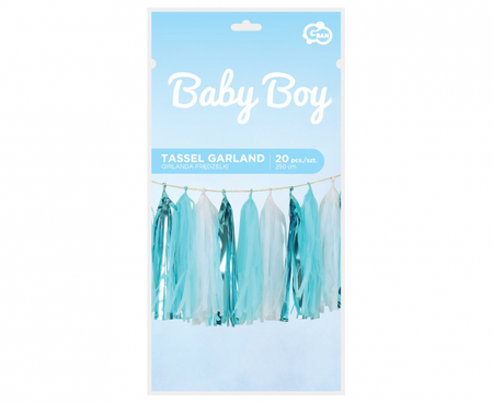 GIRLANDA FRĘDZELKI NIEBIESKA 250 CM