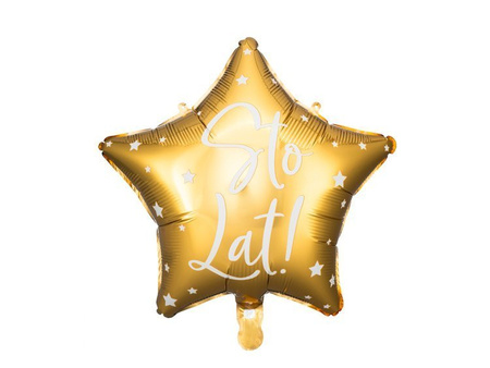 BALON FOLIOWY STO LAT ZŁOTY 40 CM