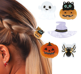 ZESTAW 5 SPINEK DO WŁOSÓW Z MOTYWEM HALLOWEEN