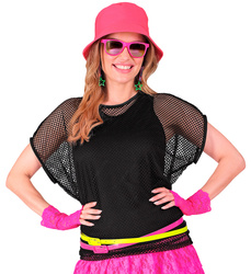 KOSZULKA BLUZKA Z SIATKI CZARNA